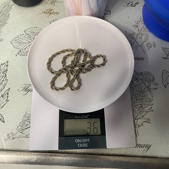 BRAND NEW PURE SILVER GOLD TONE ROPE CHAIN‼️ - Picture 13 of 14